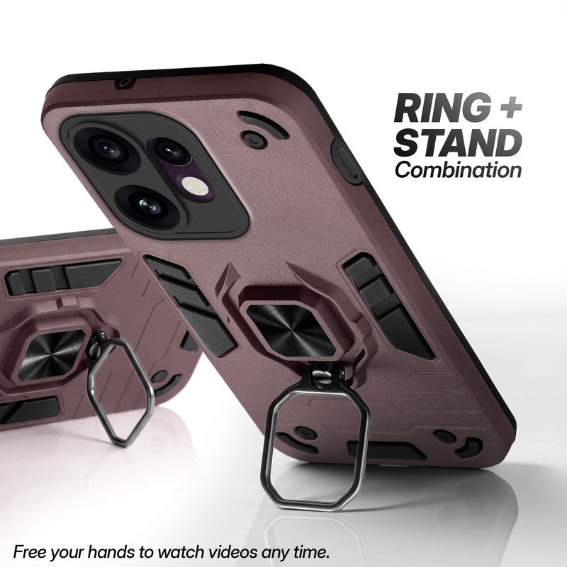 Oppo Reno 16 5G case with foldable ring stand for hands-free viewing in kickstand position
