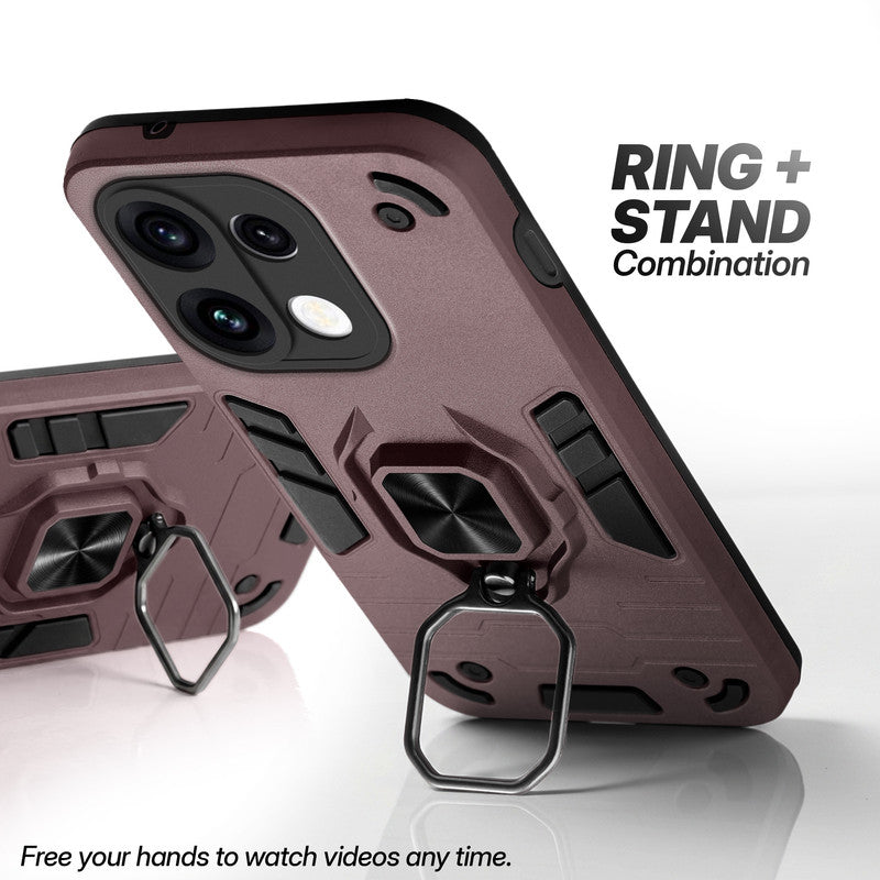 Oppo Reno 16 Pro 5G case with foldable ring stand for hands-free viewing in kickstand position