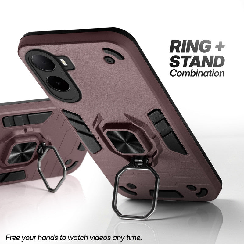 Poco C85x 5G case with foldable ring stand for hands-free viewing in kickstand position