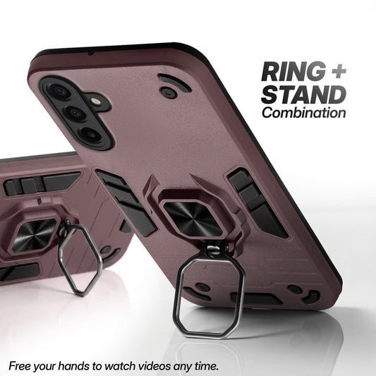 Samsung A17 5G case with foldable ring stand for hands-free viewing in kickstand position