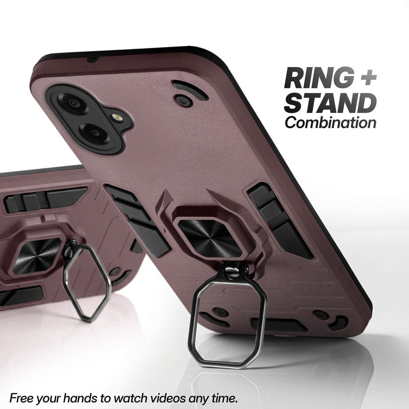 Samsung M07 case with foldable ring stand for hands-free viewing in kickstand position
