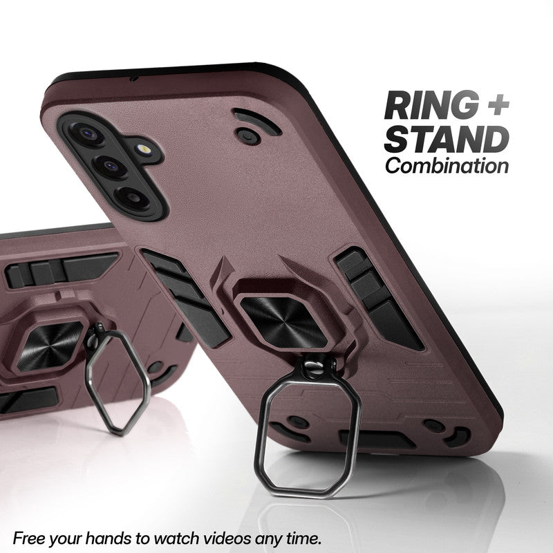 Samsung M17 5G case with foldable ring stand for hands-free viewing in kickstand position
