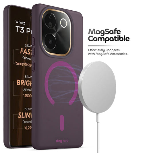 Stay Rare Premium Magnetic Case for Vivo T3 Pro 5G with Raised Camera Protection & Matte Finish