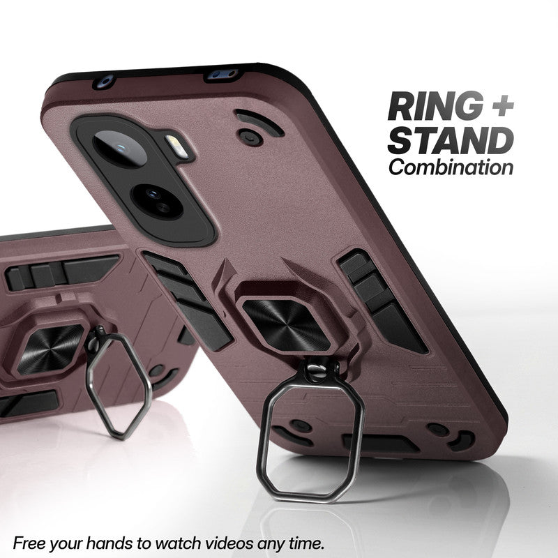 Vivo T5 Pro 5G case with foldable ring stand for hands-free viewing in kickstand position