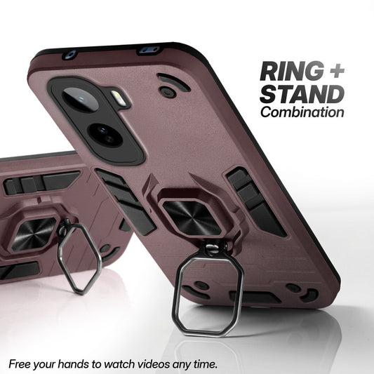 Vivo T5 Pro 5G case with foldable ring stand for hands-free viewing in kickstand position