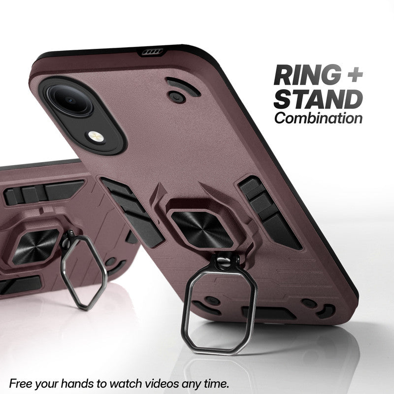 Vivo T5e 5G case with foldable ring stand for hands-free viewing in kickstand position
