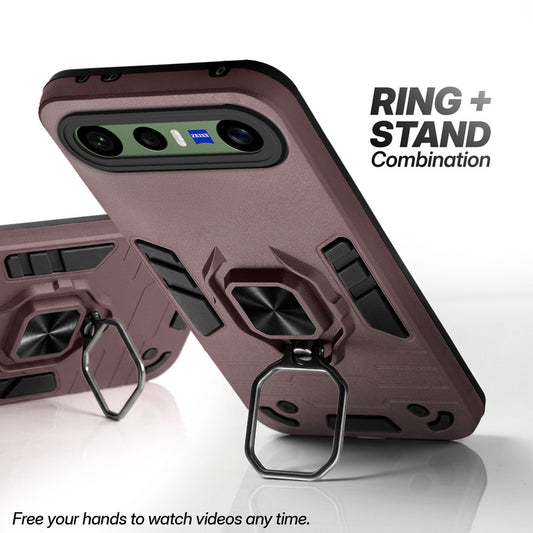 Vivo X300 FE 5G case with foldable ring stand for hands-free viewing in kickstand position