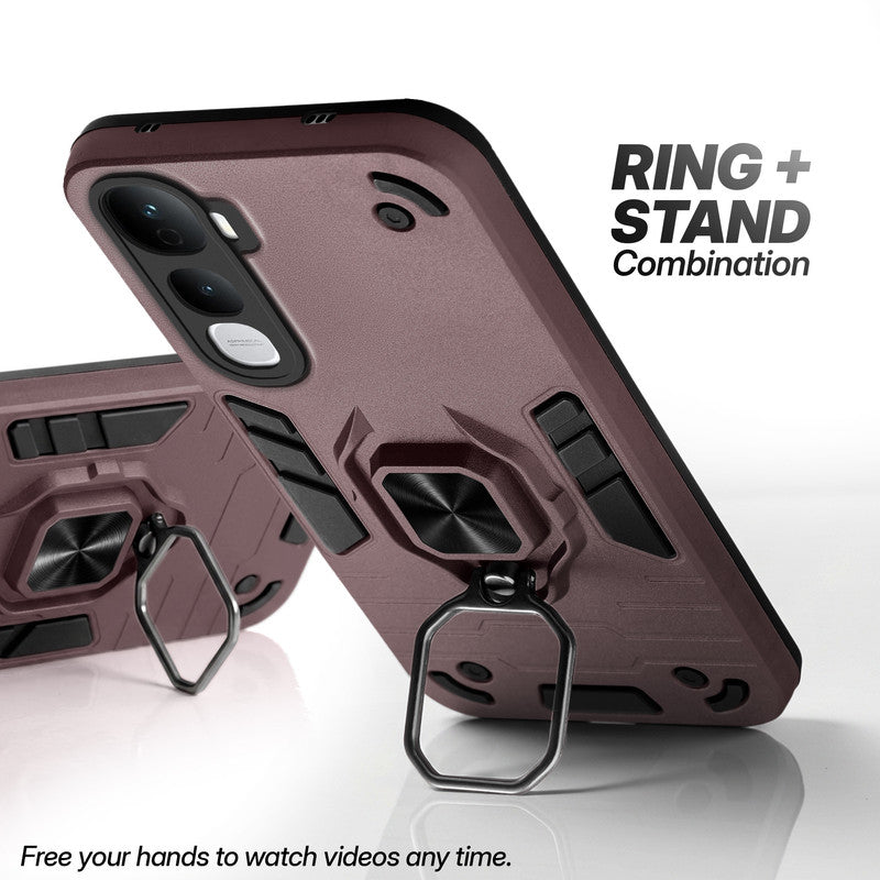 Vivo Y400 5G case with foldable ring stand for hands-free viewing in kickstand position