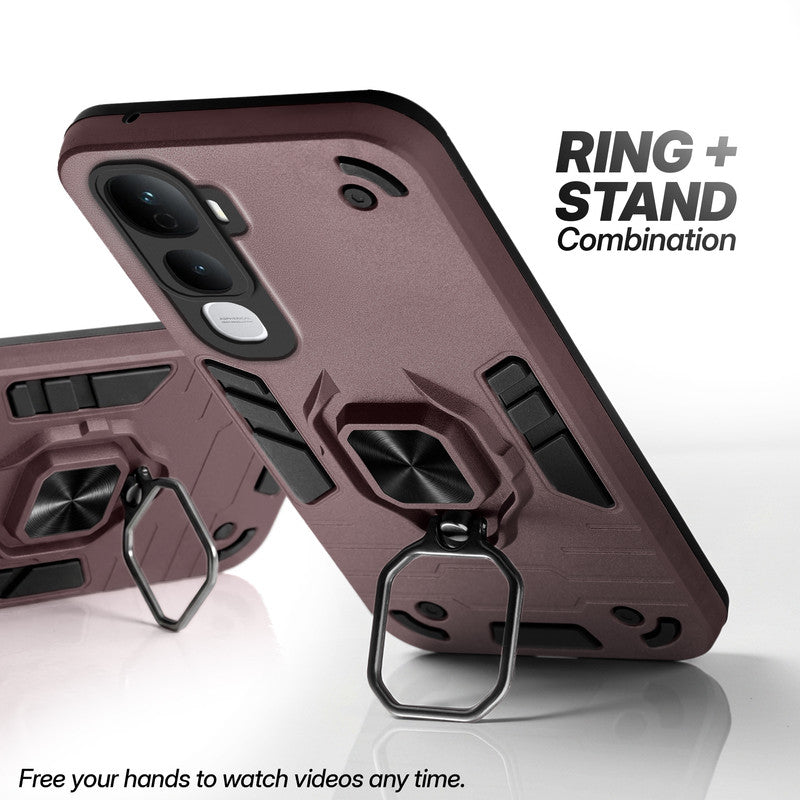 Vivo Y400 Pro 5G case with foldable ring stand for hands-free viewing in kickstand position