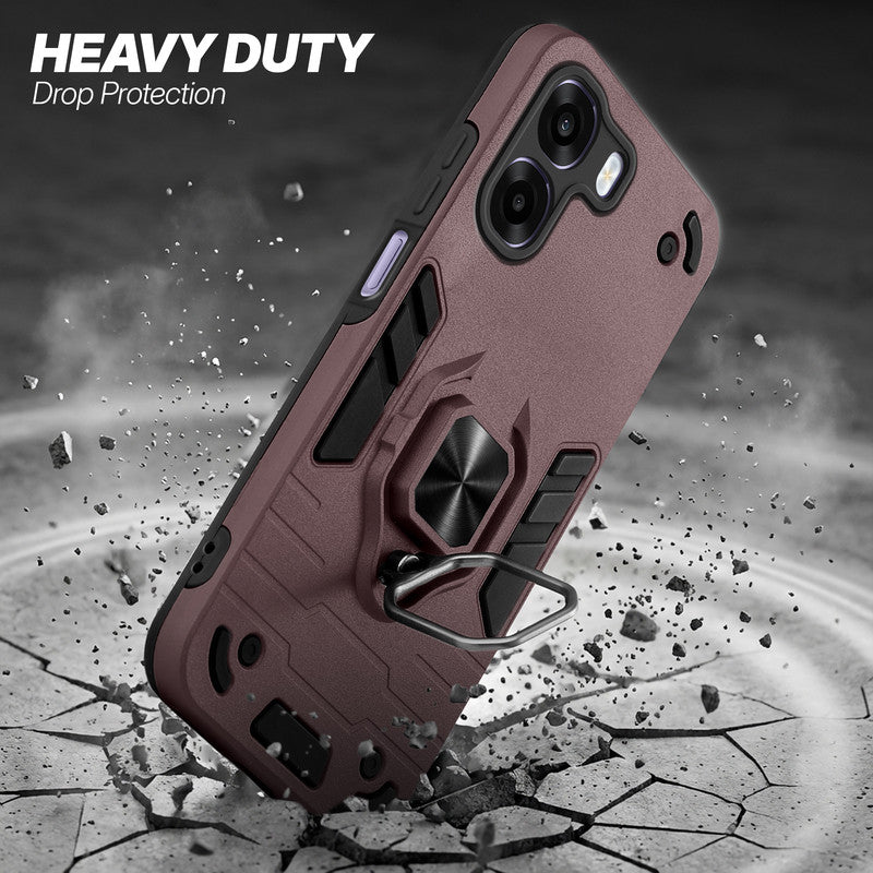 Oppo K14x 5G protective case illustrating impact drop protection with an impact-resistant frame.