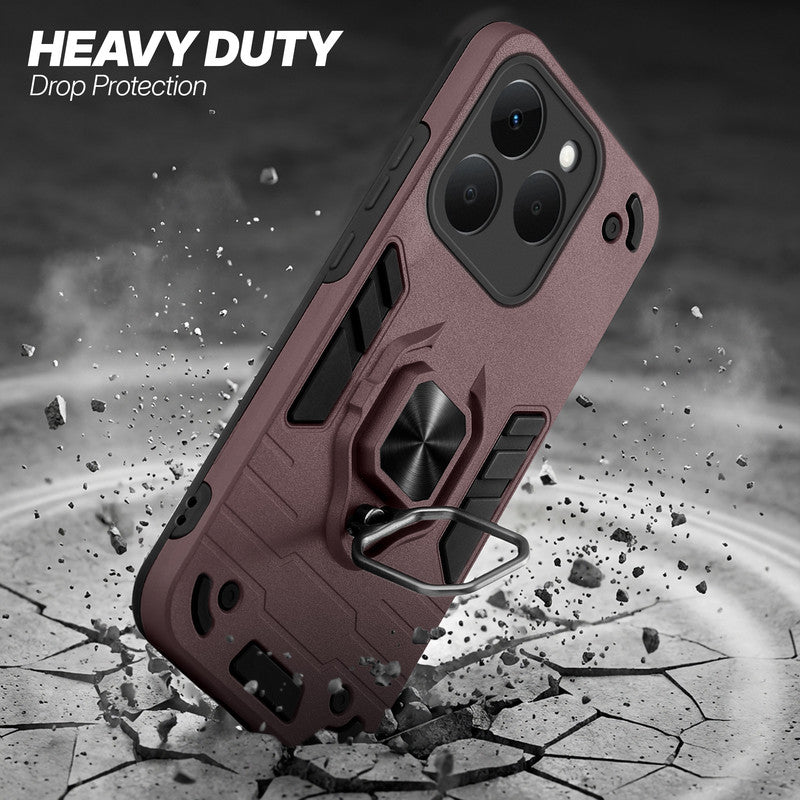 Realme Narzo 90 5G protective case illustrating impact drop protection with an impact-resistant frame.