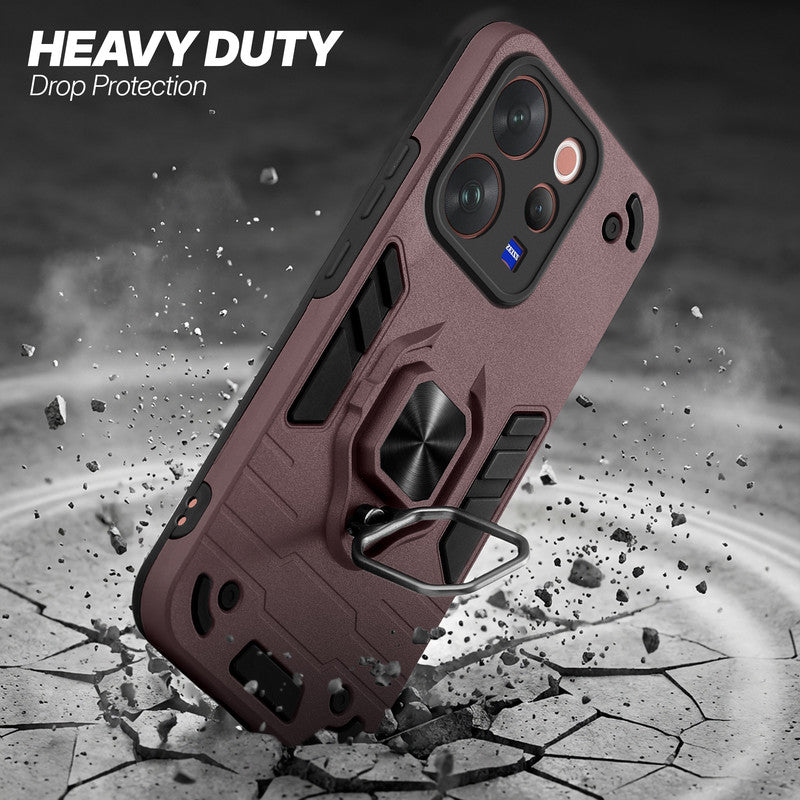 Vivo V70 5G protective case illustrating impact drop protection with an impact-resistant frame.