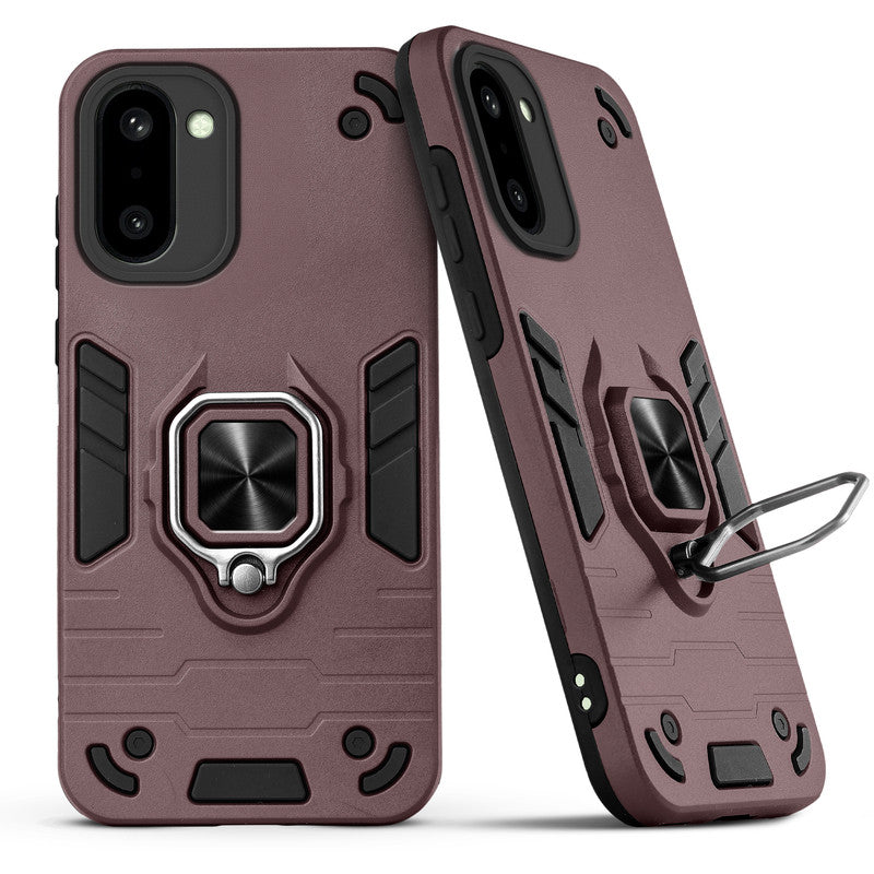 Back view of OnePlus 15R 5G case highlighting the built-in rotating metal ring holder