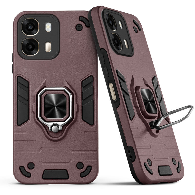 Back view of Oppo A6 Pro 5G case highlighting the built-in rotating metal ring holder