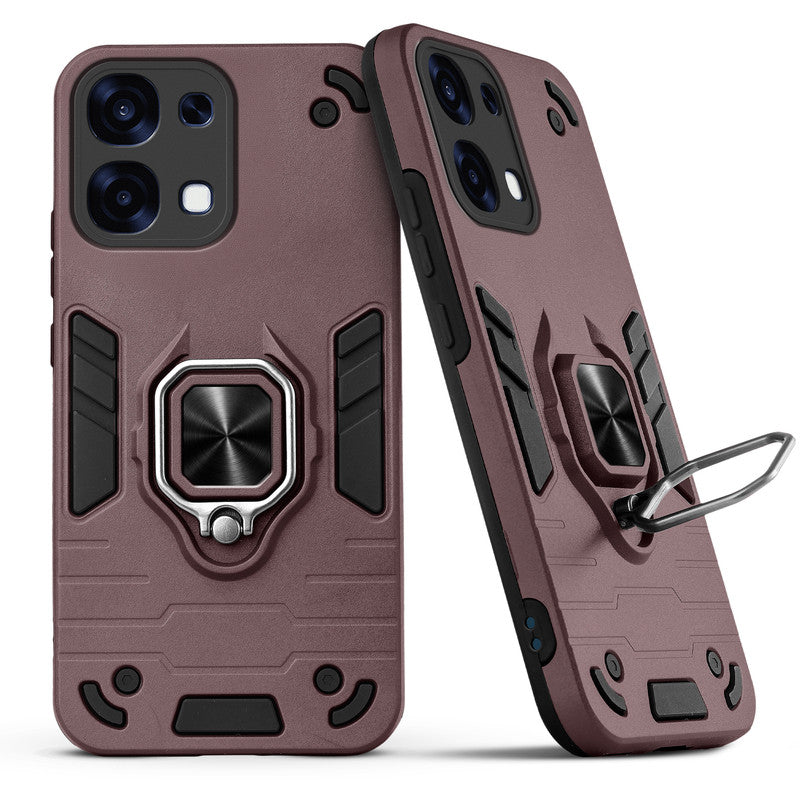 Back view of Oppo F31 5G case highlighting the built-in rotating metal ring holder