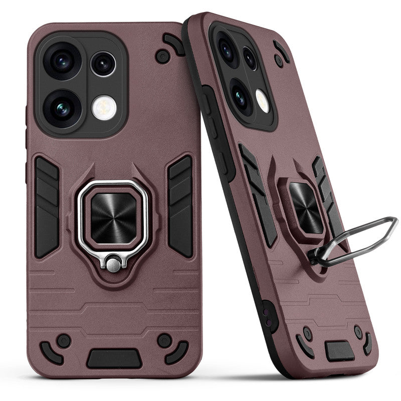 Back view of Oppo Reno 16 Pro 5G case highlighting the built-in rotating metal ring holder