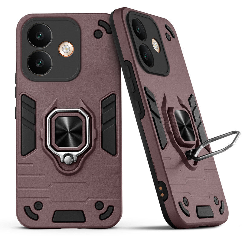 Back view of POCO X8 5G case highlighting the built-in rotating metal ring holder