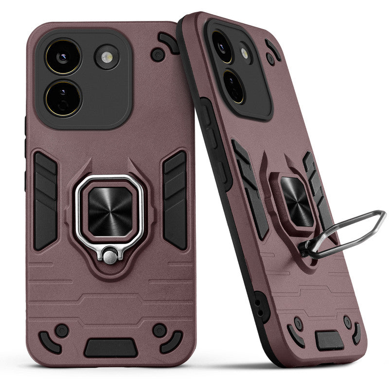 Back view of Poco X8 Power 5G case highlighting the built-in rotating metal ring holder