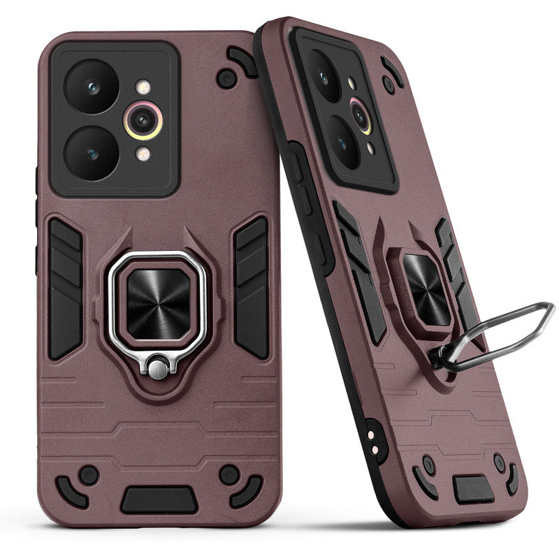 Back view of Realme 15 5G case highlighting the built-in rotating metal ring holder