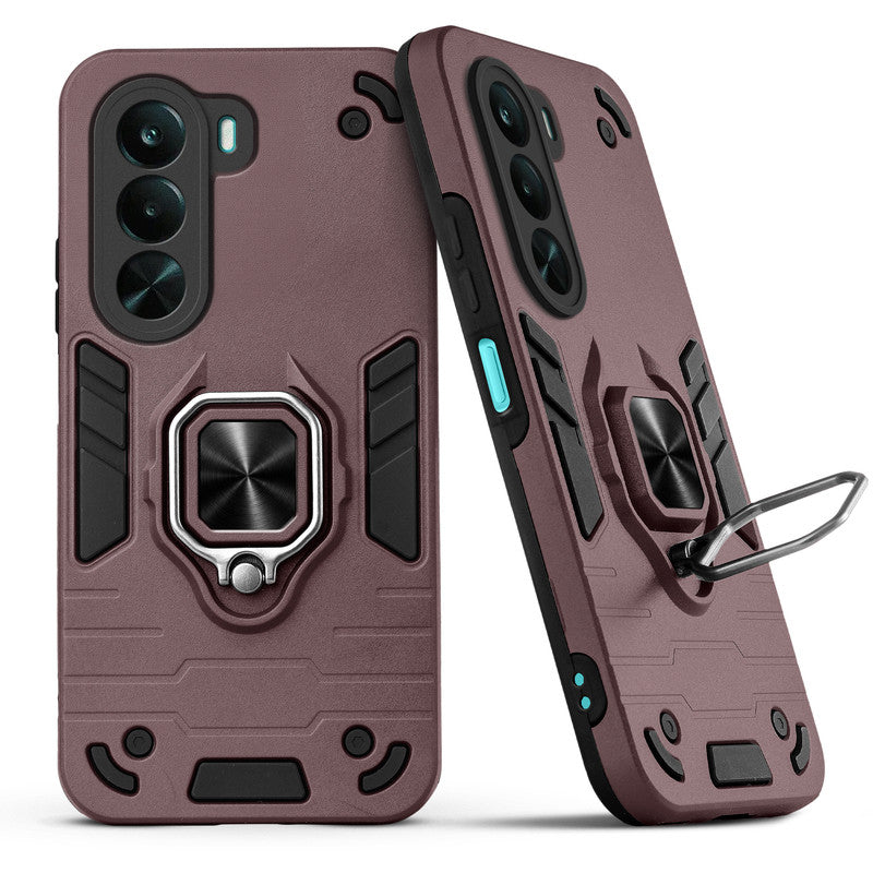 Back view of Realme P4x 5G case highlighting the built-in rotating metal ring holder