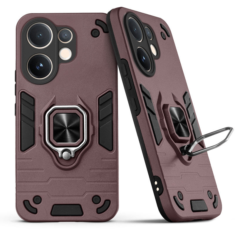 Back view of  Vivo T4 Pro 5G case highlighting the built-in rotating metal ring holder