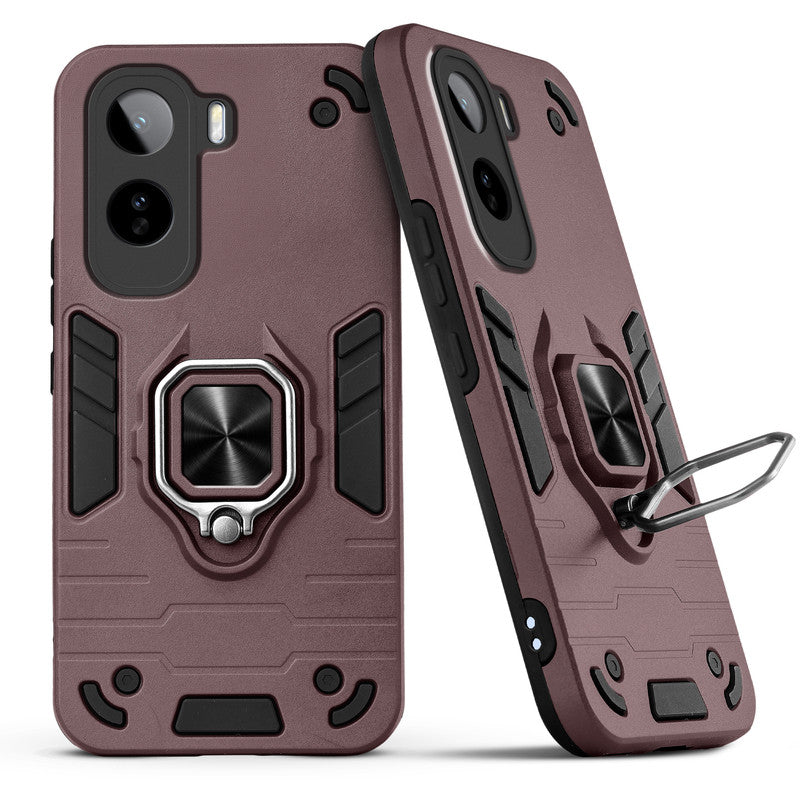 Back view of Vivo T5 Pro 5G case highlighting the built-in rotating metal ring holder