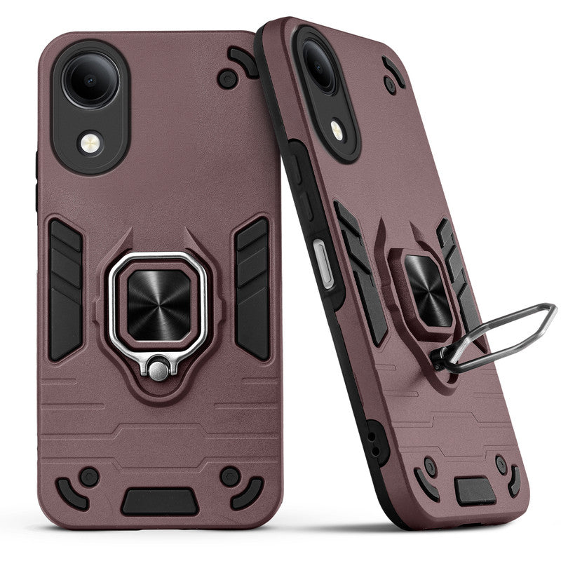 Back view of Vivo T5e 5G case highlighting the built-in rotating metal ring holder