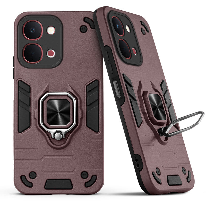 Back view of Vivo Y31T 5G case highlighting the built-in rotating metal ring holder