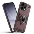Front and back view of Oppo Reno 15 5G fitted with a protective case and ring grip