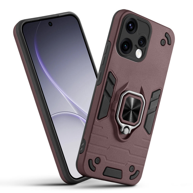 Front and back view of Oppo Reno 15 5G fitted with a protective case and ring grip