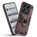 Front and back view of Motorola Moto Edge 70 Pro 5G fitted with a protective case and ring grip