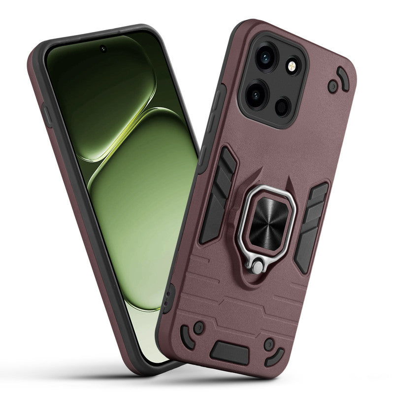 Front and back view of OnePlus Nord 6 5G fitted with a protective case and ring grip