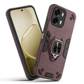 Front and back view of Oppo A6 Pro 5G fitted with a protective case and ring grip
