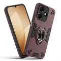 Front and back view of Oppo A6C 4G fitted with a protective case and ring grip