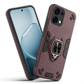 Front and back view of Oppo F31 5G fitted with a protective case and ring grip