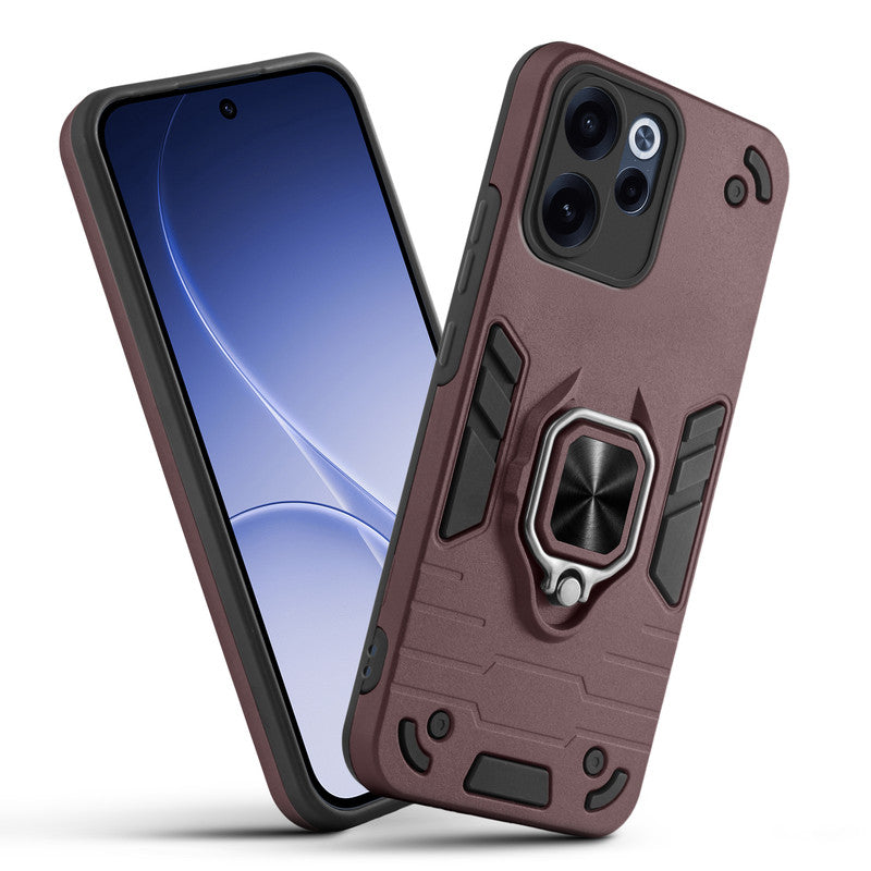Front and back view of Oppo Reno 15C 5G fitted with a protective case and ring grip