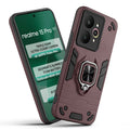 Front and back view of Realme 15 Pro 5G fitted with a protective case and ring grip