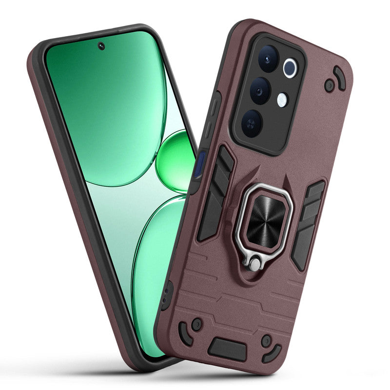 Front and back view of Realme 15x 5G fitted with a protective case and ring grip