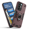 Front and back view of Realme Narzo 90x 5G fitted with a protective case and ring grip