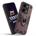 Front and back view of Realme P4 Power 5G fitted with a protective case and ring grip