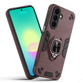 Front and back view of Samsung A27 5G fitted with a protective case and ring grip