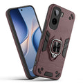 Front and back view of Vivo T5 Pro 5G fitted with a protective case and ring grip