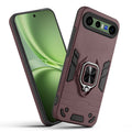 Front and back view of Vivo X300 FE 5G fitted with a protective case and ring grip