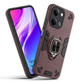 Front and back view of Vivo Y11 5G fitted with a protective case and ring grip