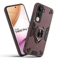 Front and back view of Vivo Y400 Pro 5G fitted with a protective case and ring grip