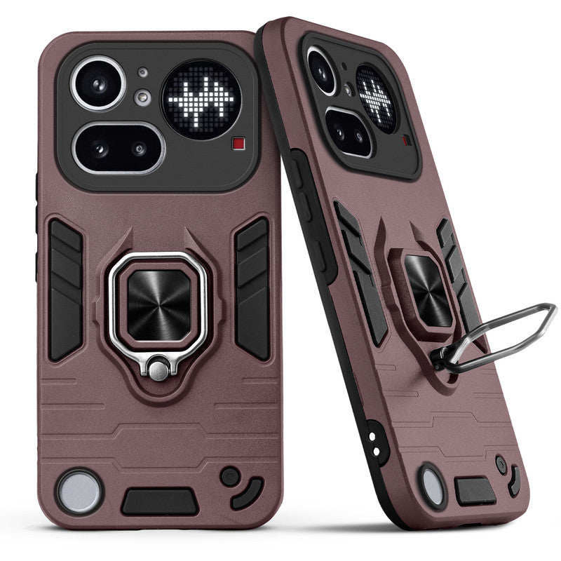 Back view of Nothing Phone 4A Pro 5G case highlighting the built-in rotating metal ring holder