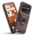 Front and back view of Nothing Phone 4A Pro 5G fitted with a protective case and ring grip