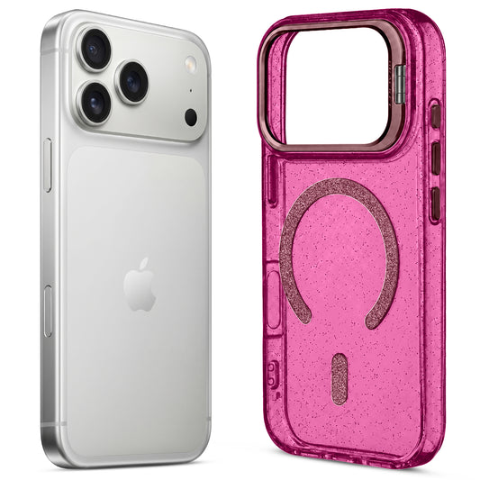 Apple iPhone 18 Pro Luxury Glitter Case with Hard Back, Soft TPU Edges, Camera Ring Stand & MagSafe Compatibility