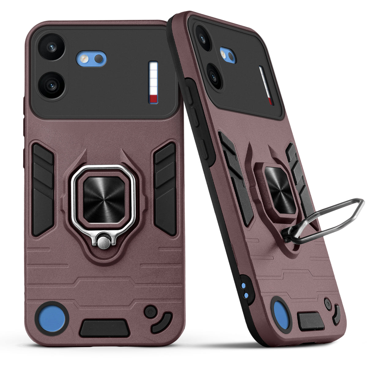 Dual Layer Shockproof Back Cover with 360° Rotatable Ring Grip & Impact Resistant Frame for Nothing Phone 4B 5G