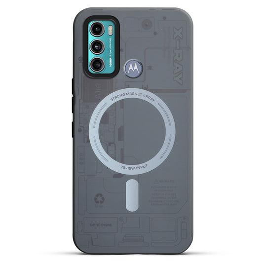 Mechanical Circuit Print Hard Back Cover For Motorola Moto G60